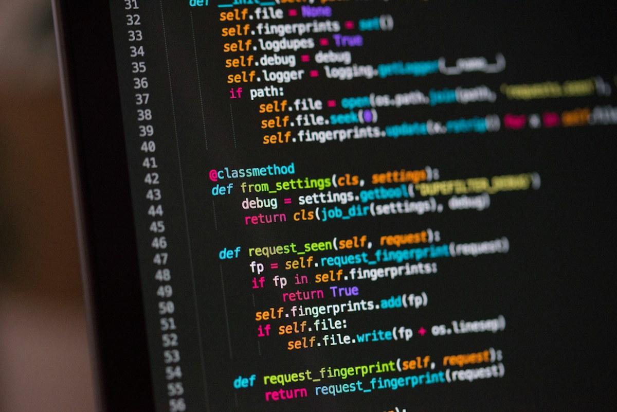 Programming code on a screen
