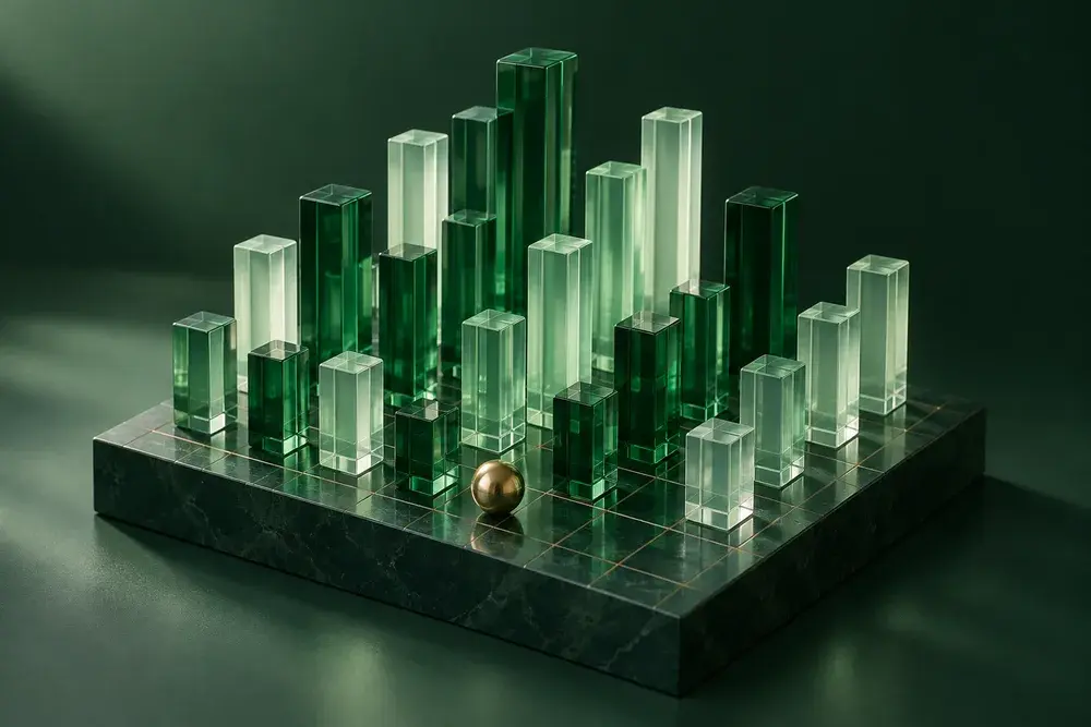 Green glass architecture as an abstract data landscape